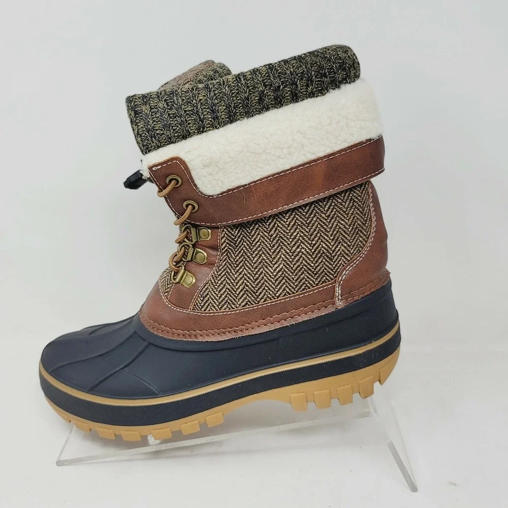 DREAM PAIRS Women's Snow Boots Waterproof Mid Calf Winter Warm Faux Fur Size 5